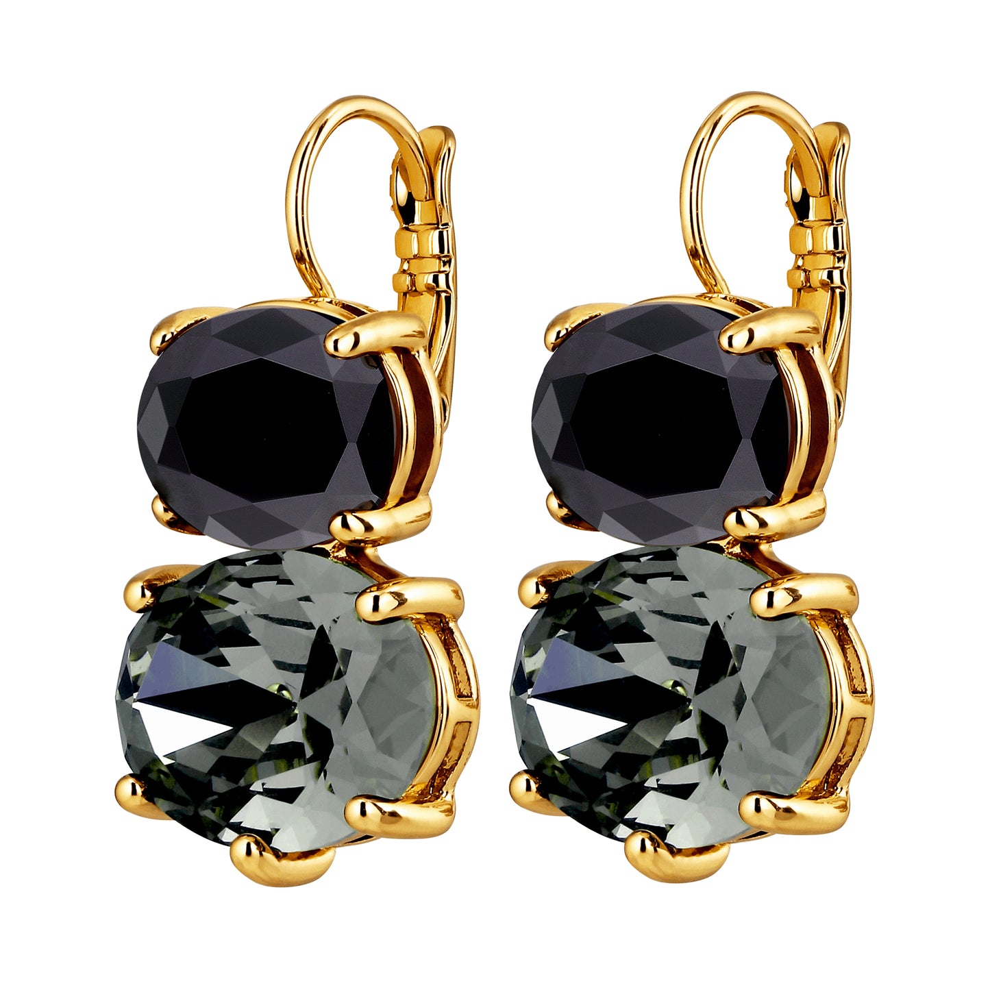GLOBULE SHINY GOLD BLACK GREY MIX EARRINGS