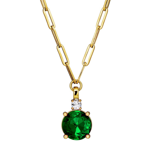 GLORY SHINY GOLD EMERALD NECKLACE