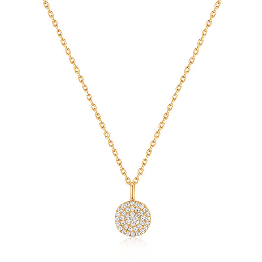 GLAM DISC PENDANT NECKLACE