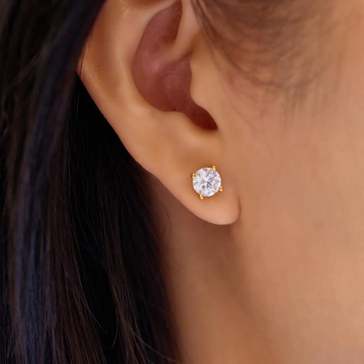 GLIMMER SOLITAIRE STUD EARRINGS