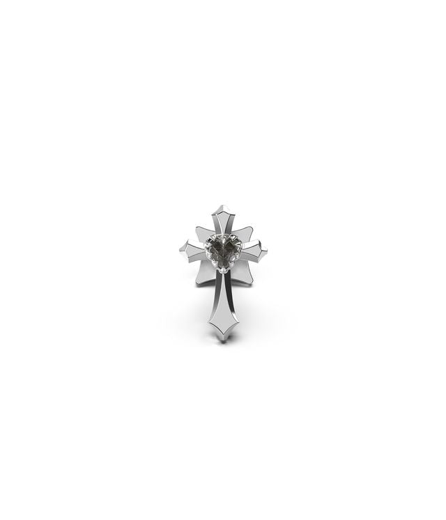 SINGLE GOTHIC CROSS FLATBACK EARRING