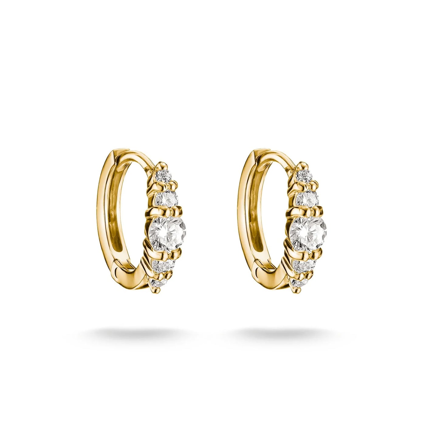 CLASSIC ALLOY GRAD HUGGIE HOOP EARRINGS