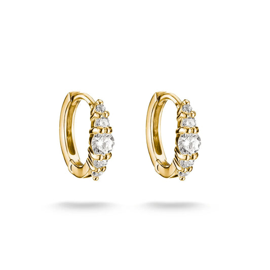 CLASSIC ALLOY GRAD HUGGIE HOOP EARRINGS