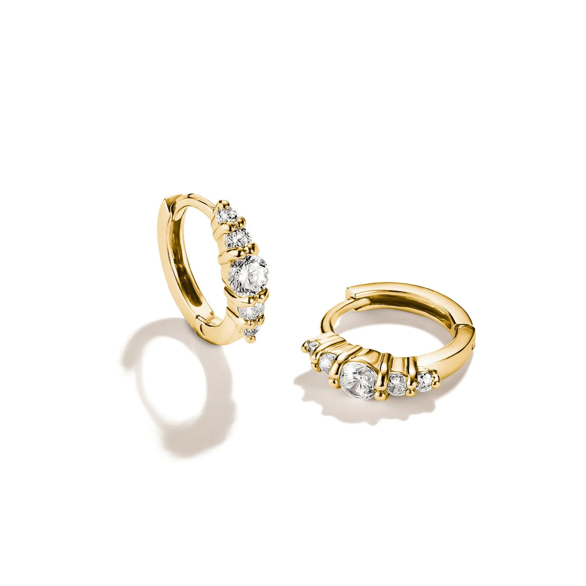 CLASSIC ALLOY GRAD HUGGIE HOOP EARRINGS