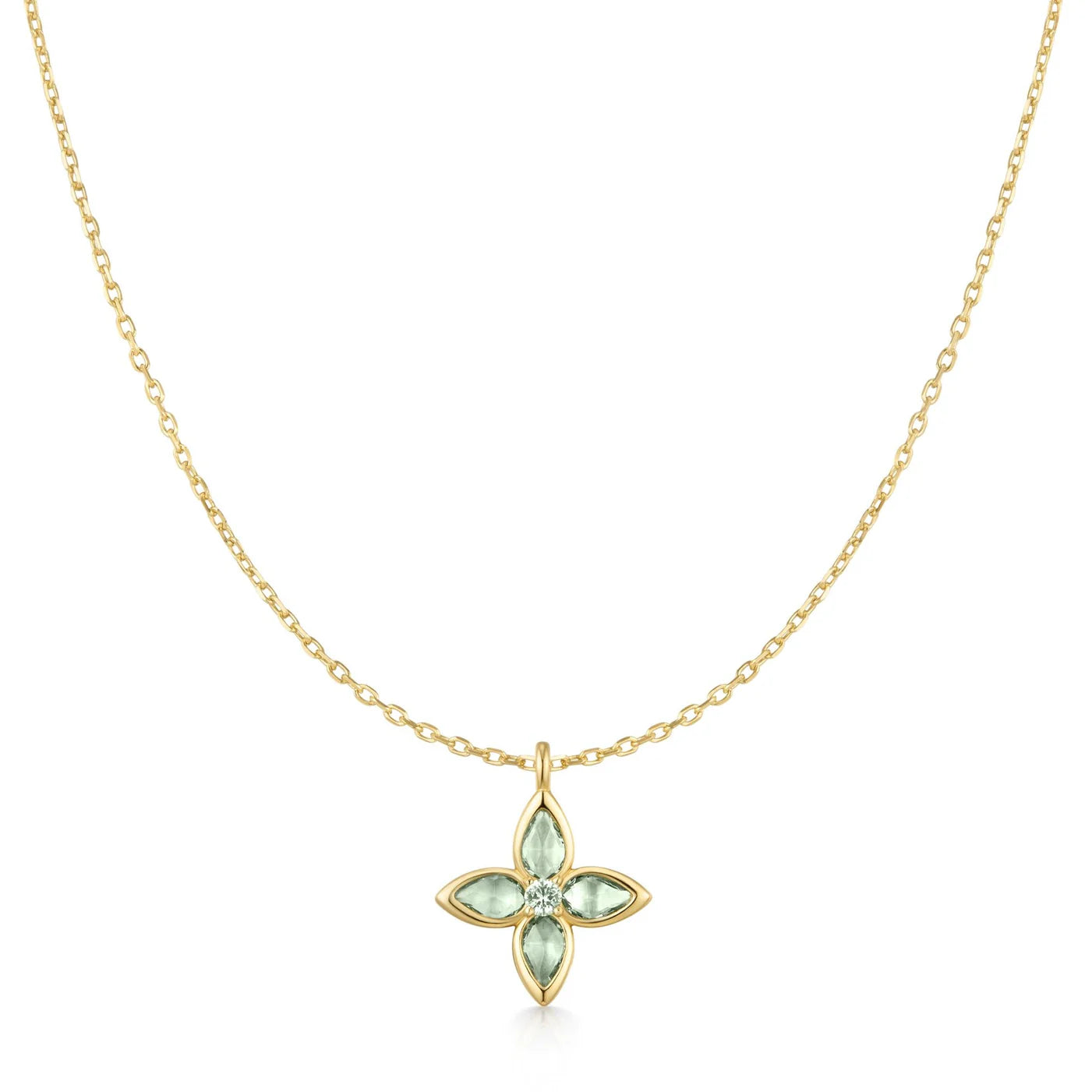 RIPPLE GREEN LUCKY CLOVER NECKLACE
