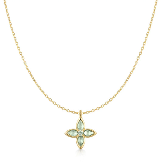 RIPPLE GREEN LUCKY CLOVER NECKLACE