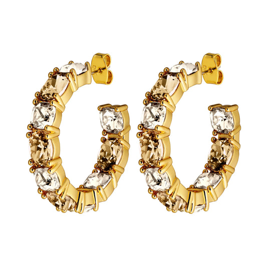 GRETIA SHINY GOLD GOLDEN EARRINGS