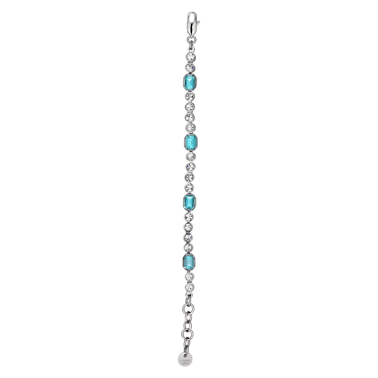 GRIVNA SHINEY SILVER AQUA/CRYSTAL BRACELET