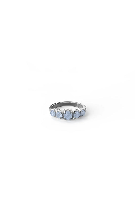 HALO CLUSTER RING BLUE LACE AGATE