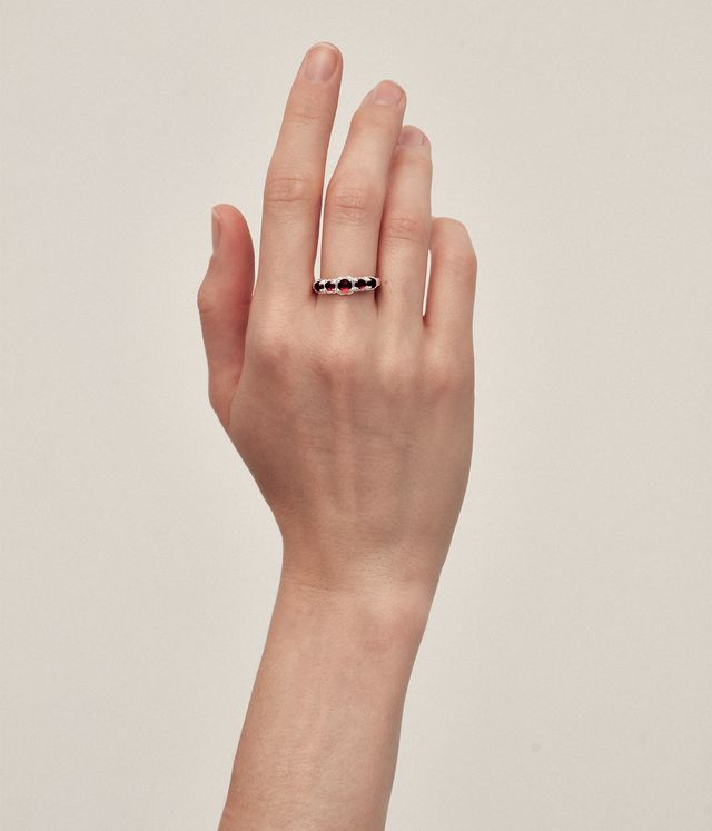 HALO CLUSTER RING GARNET