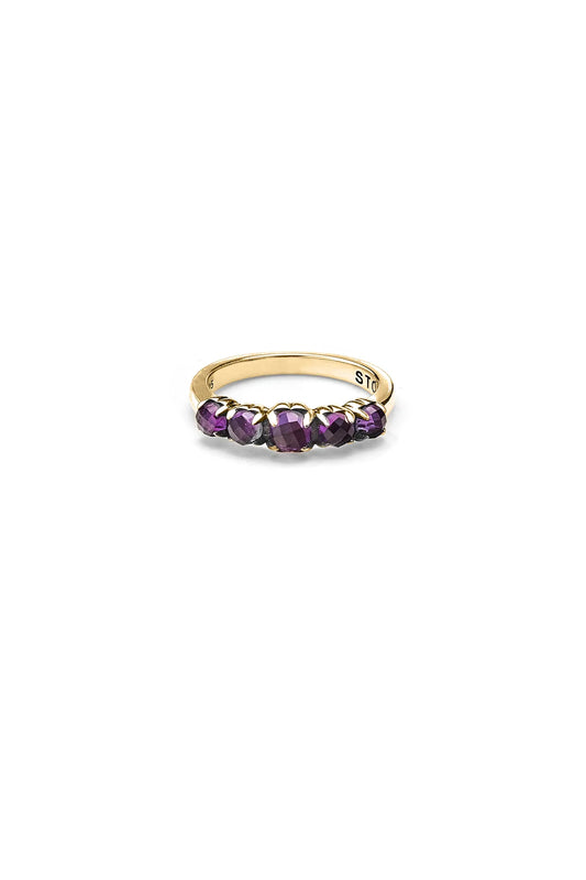 HALO CLUSTER RING AMETHYST