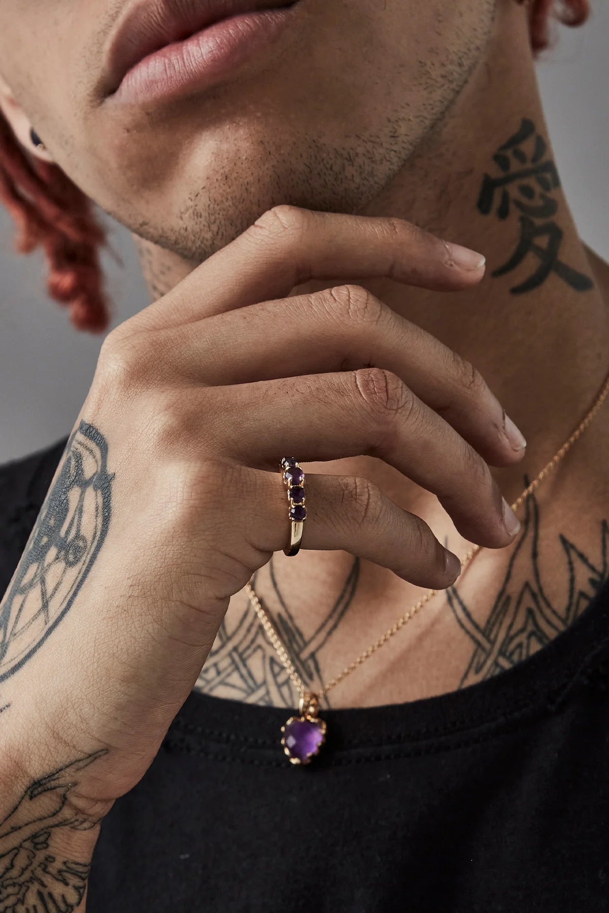 HALO CLUSTER RING AMETHYST