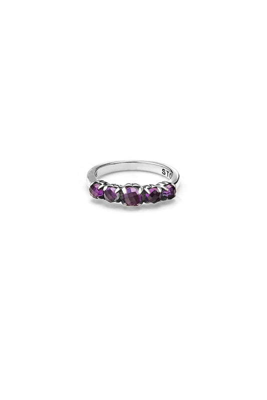 HALO CLUSTER RING AMETHYST