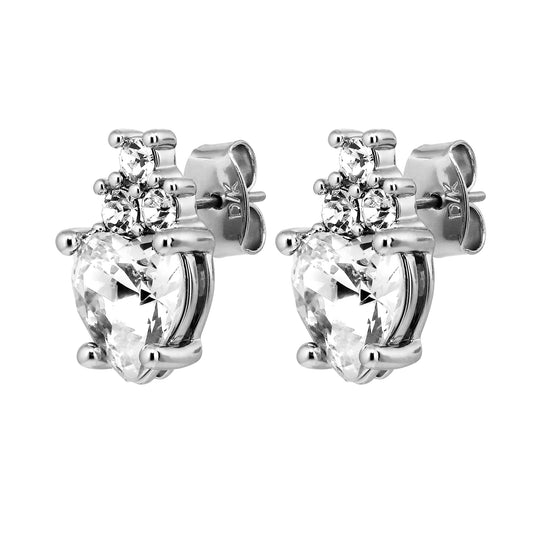 HAVOC SHINY SILVER CRYSTAL EARRINGS
