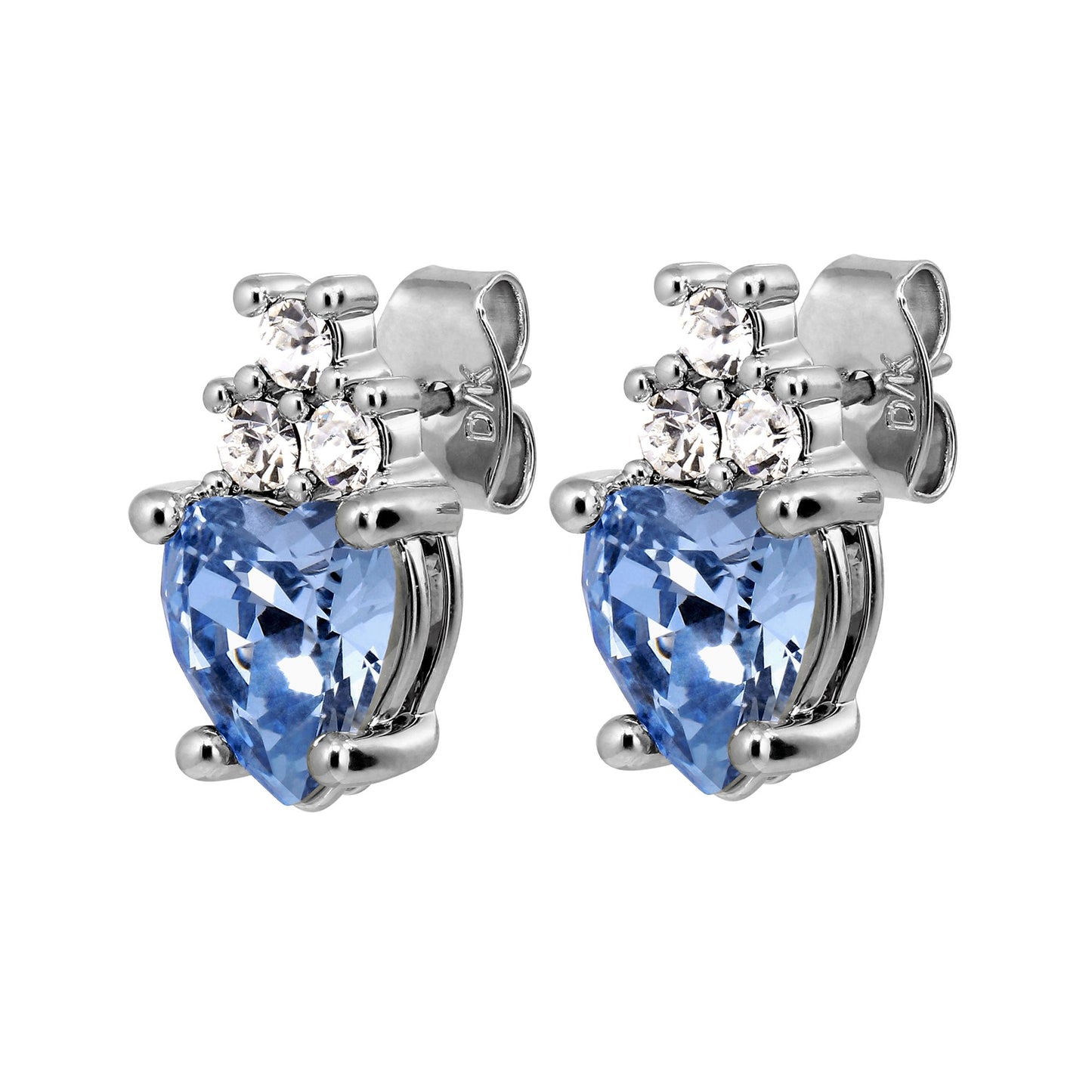 HAVOC SHINY SILVER LIGHT BLUE EARRINGS