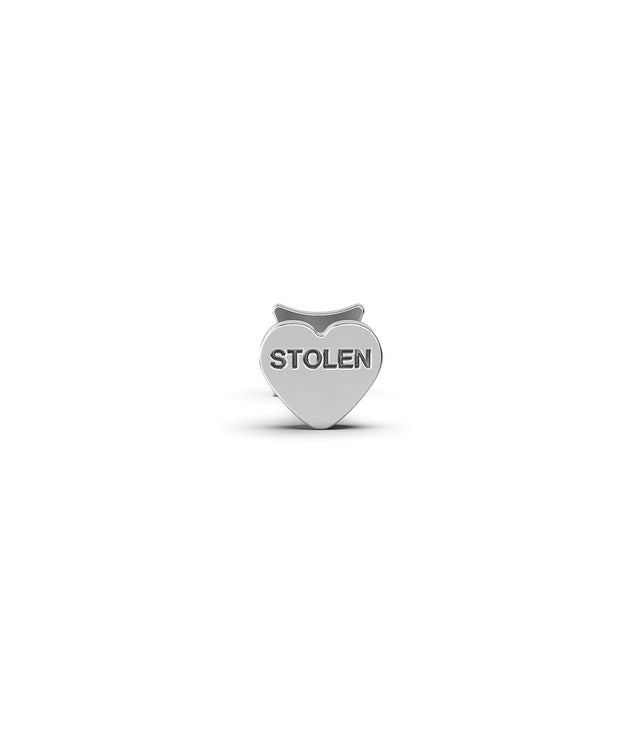 SINGLE STOLEN HEART FLATBACK EARRING