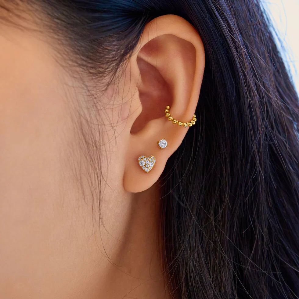 STAR HEART STUD EARRINGS