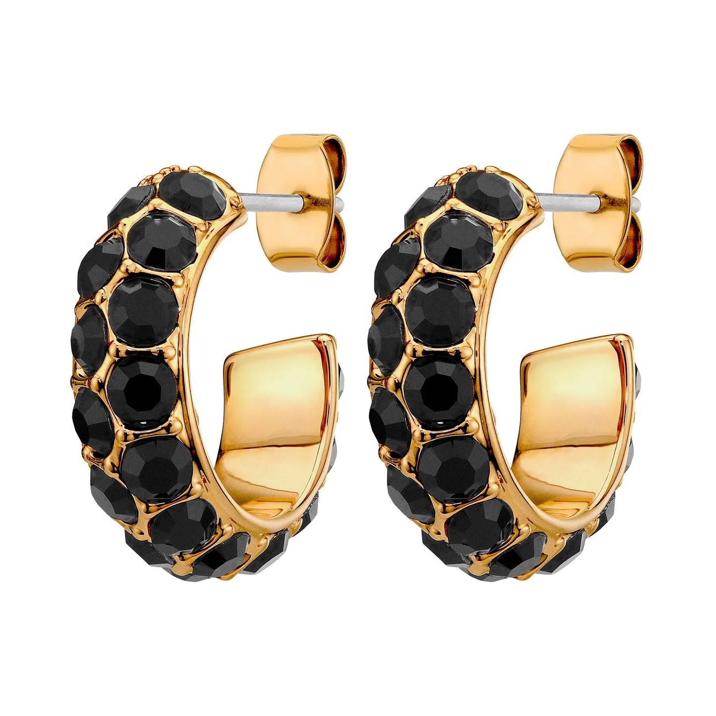 HEIDI SHINY GOLD BLACK EARRINGS