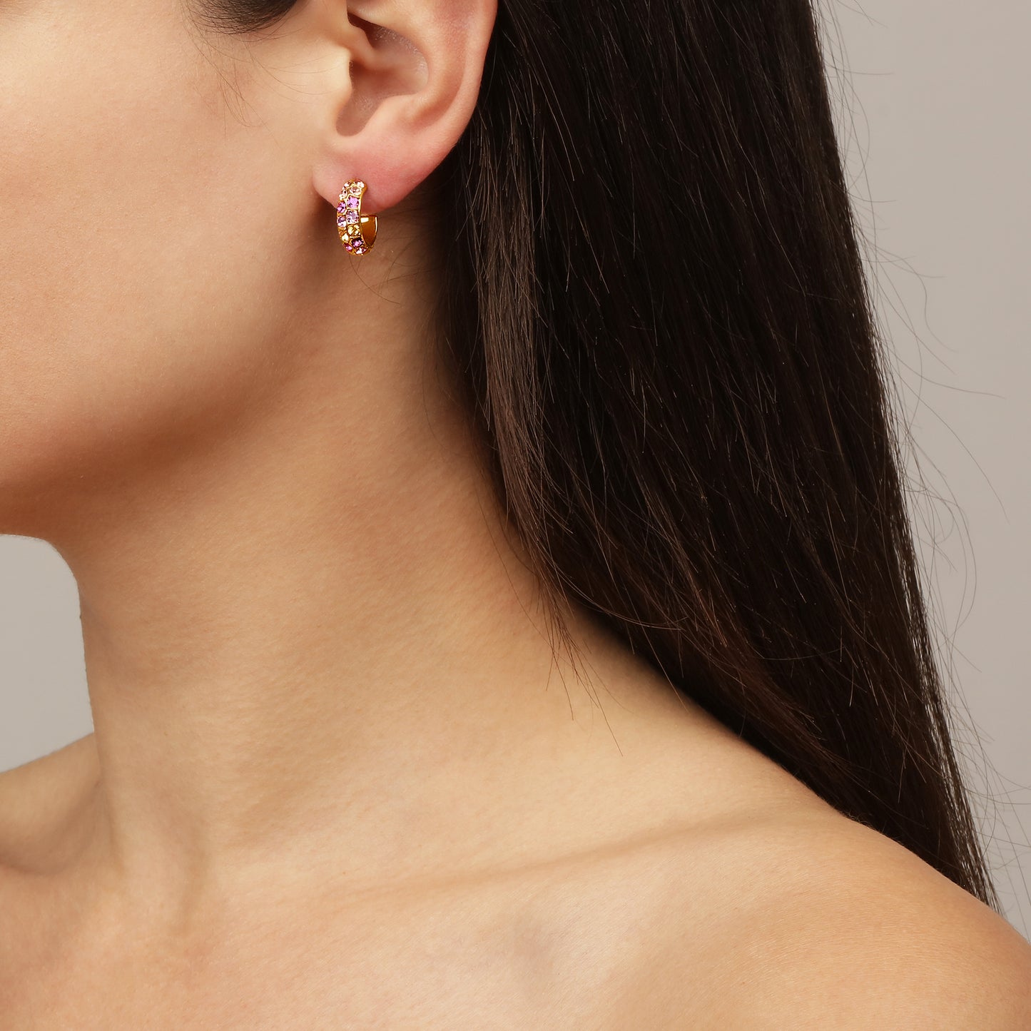 HEIDI SHINY GOLD LIGHT ROSE EARRINGS