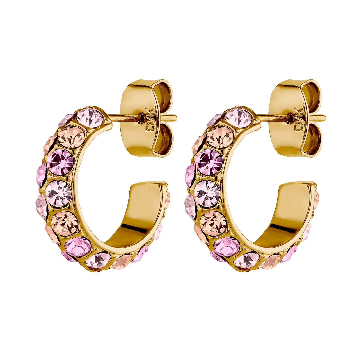 HEIDI SHINY GOLD LIGHT ROSE EARRINGS