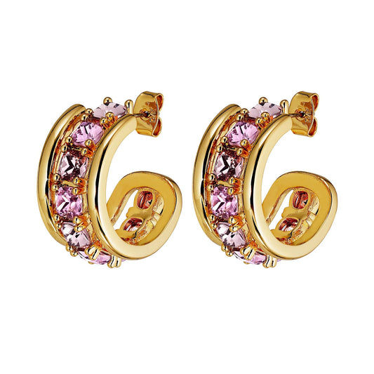 HELEN SHINY GOLD ROSE EARRINGS