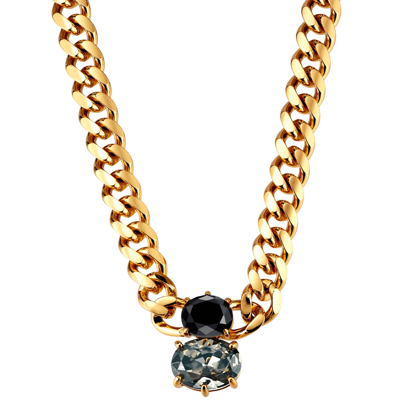 HOLL SHINY GOLD BLACK GREY NECKLACE