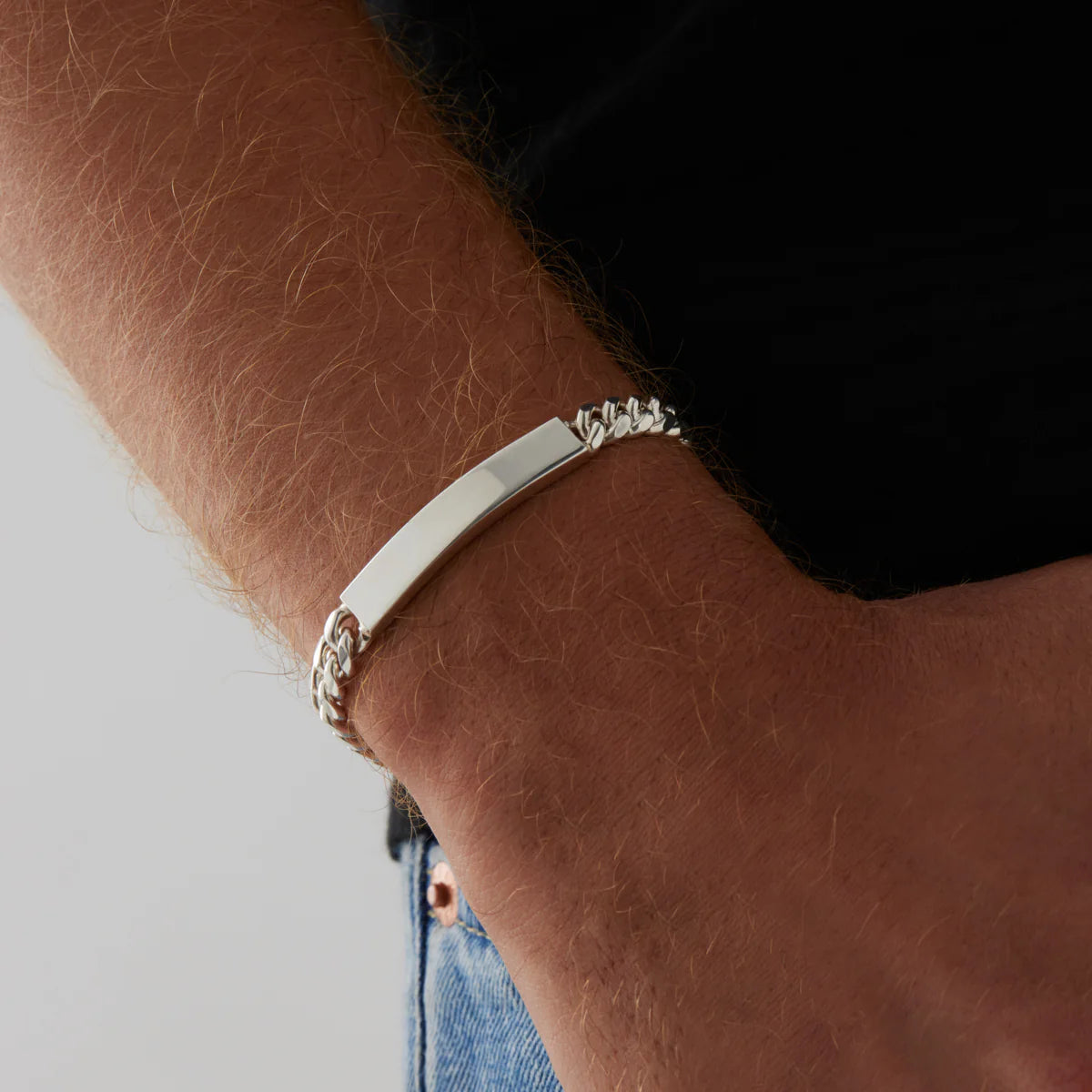 CUBAN MEN'S ID CHAIN BRACELET