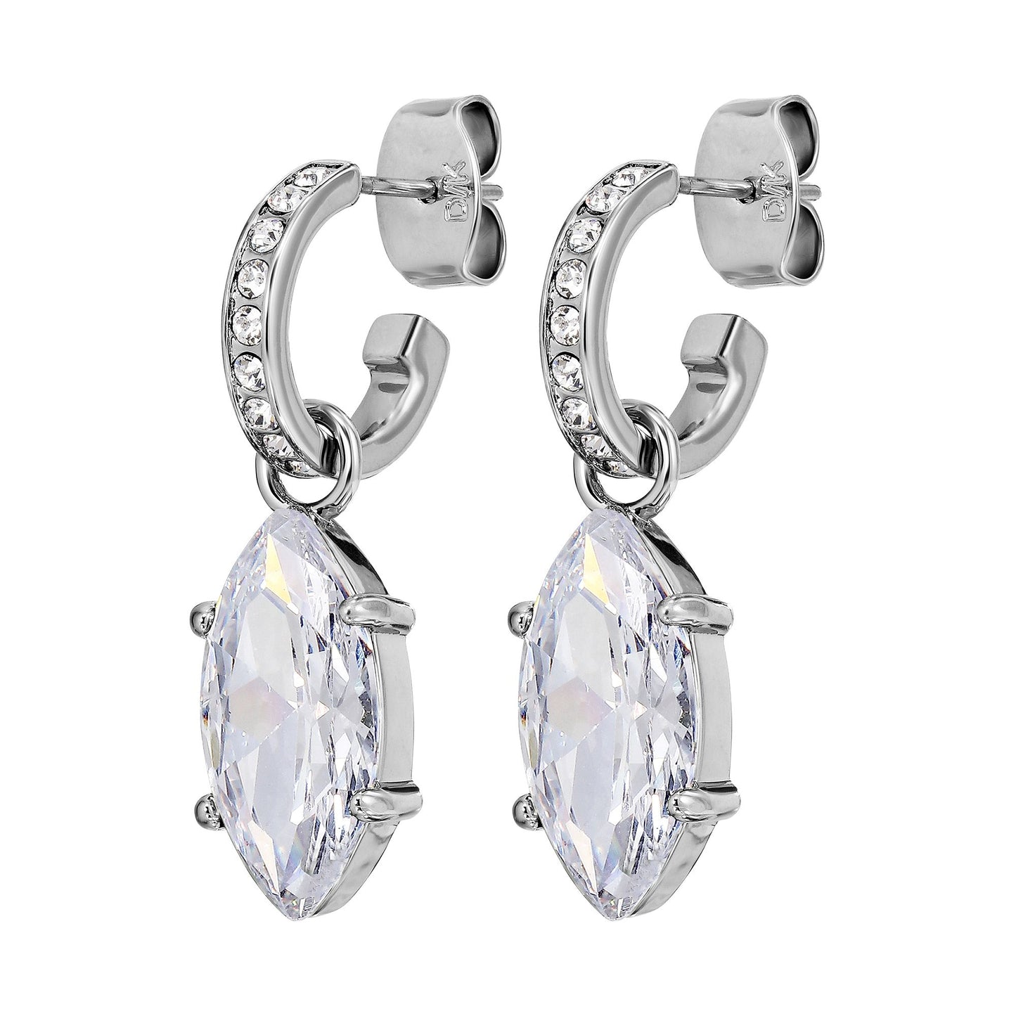 JUNIPE SHINY SILVER CRYSTAL EARRINGS