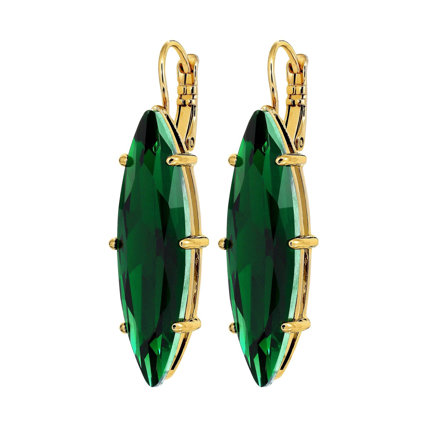 KALAY SHINY GOLD EMERALD EARRINGS