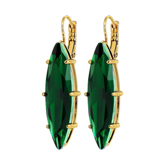 KALAY SHINY GOLD EMERALD EARRINGS