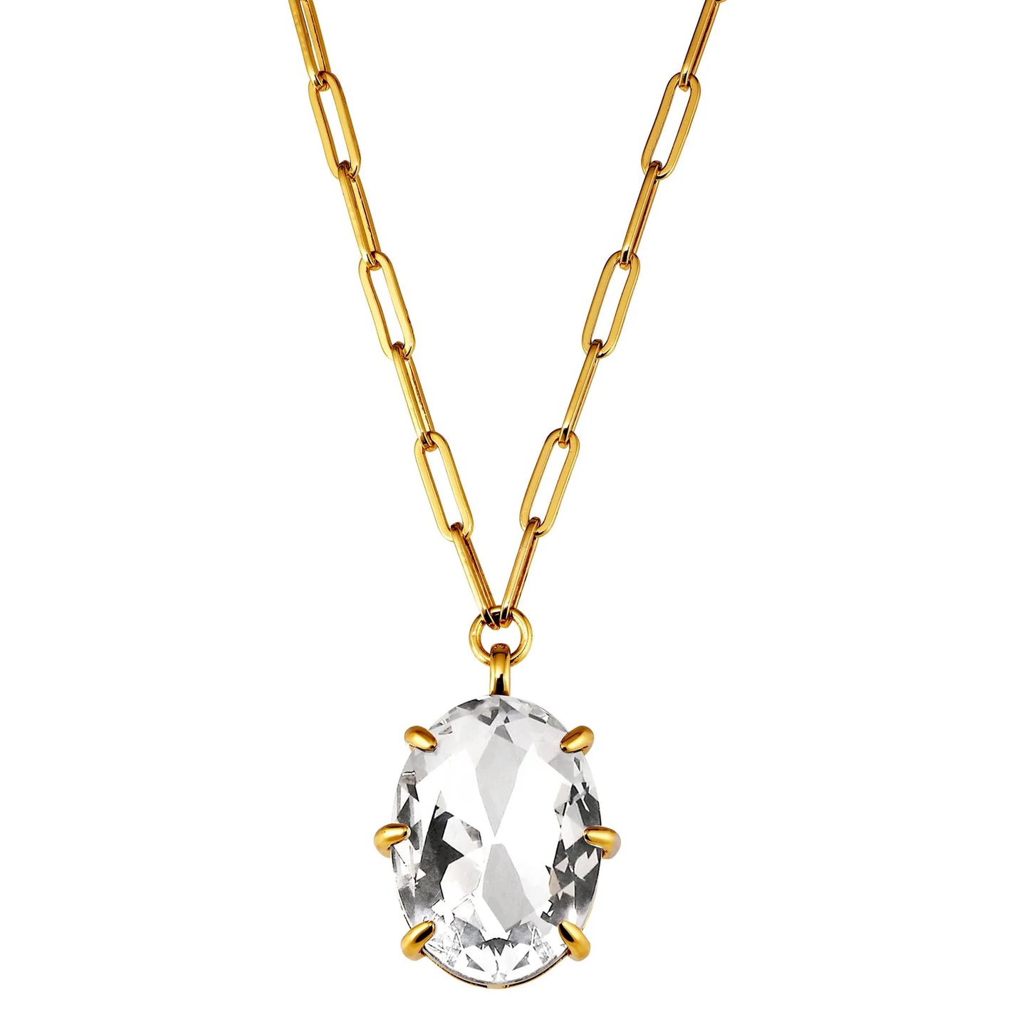 KALLY SHINY GOLD CRYSTAL NECKLACE
