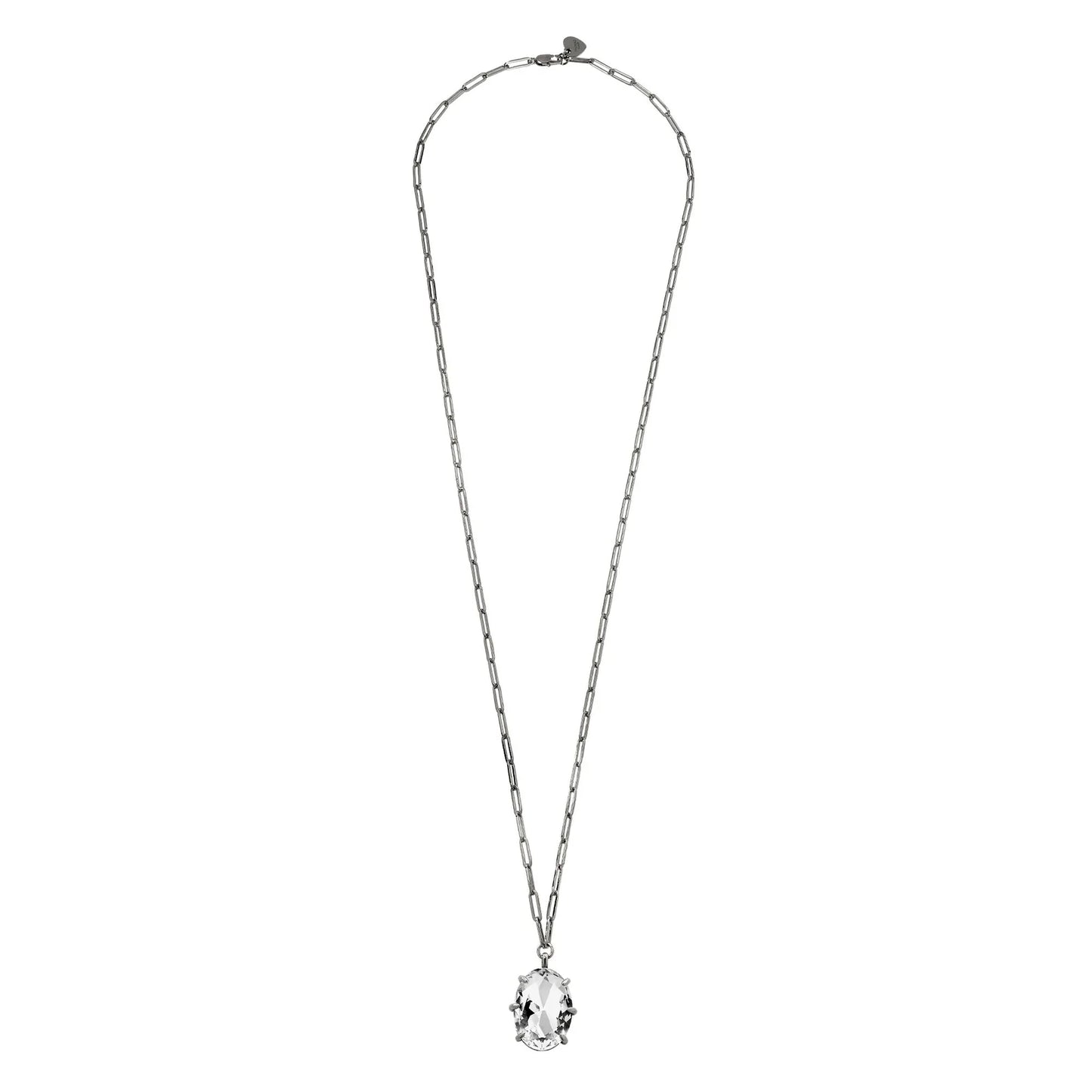 KALLY SHINY SILVER CRYSTAL NECKLACE