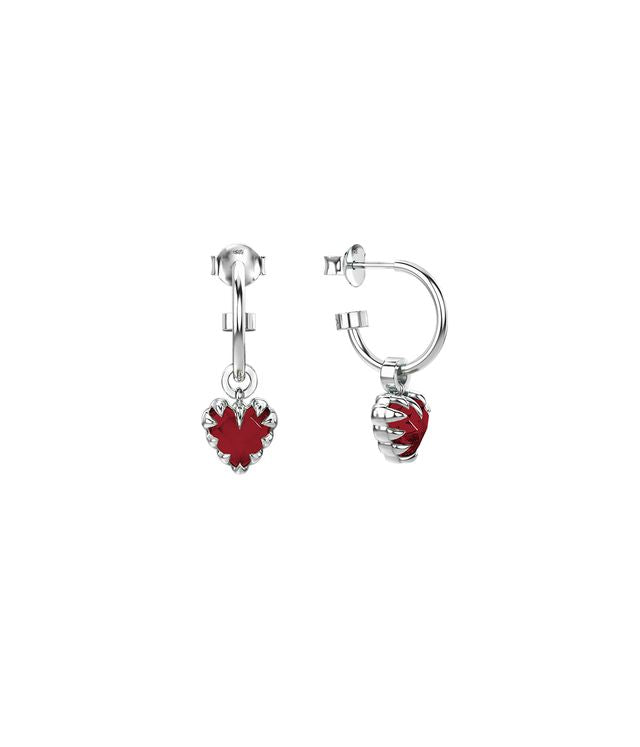 LOVE CLAW ANCHOR EARRINGS GARNET