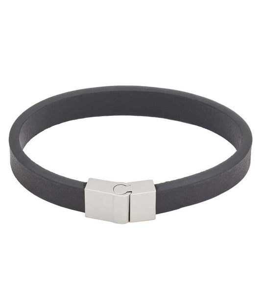 LEWIS LEATHER BRACELET BLACK 19.5CM