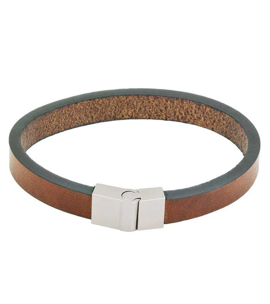 LEWIS LEATHER BRACELET BROWN 19.5CM
