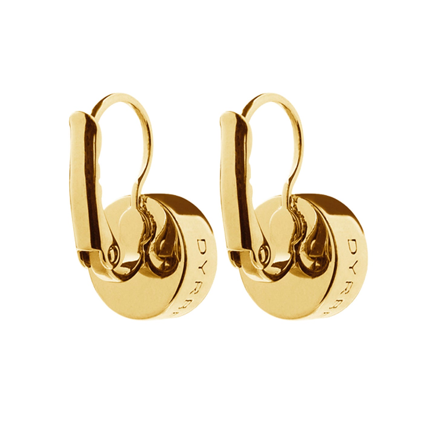 LOUISE SHINY GOLD LIGHT GREEN EARRINGS