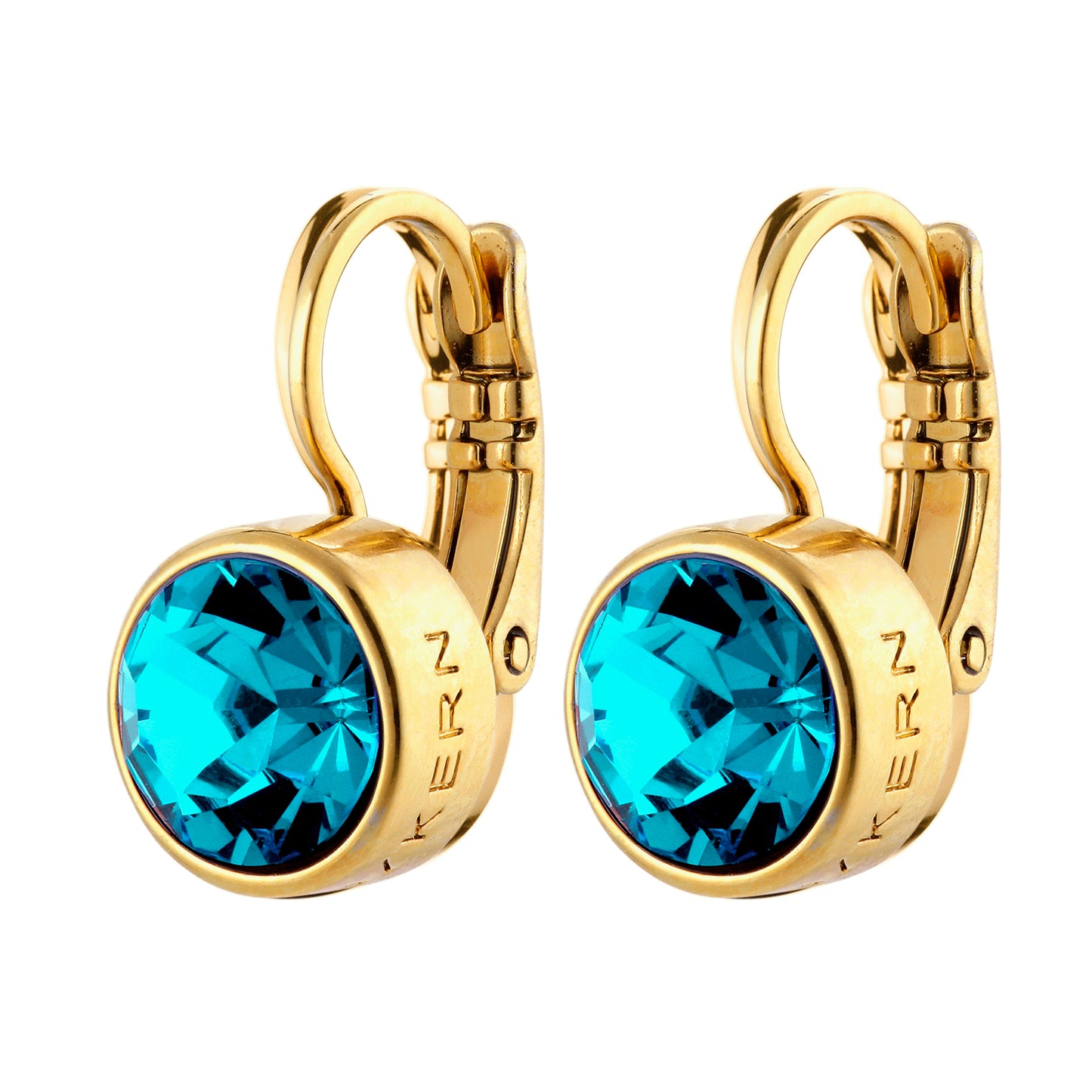 LOUISE SHINY GOLD PETROL EARRINGS
