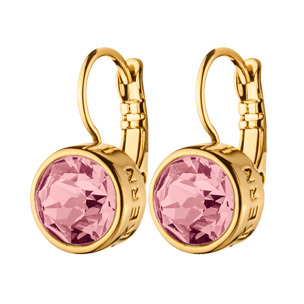 LOUISE SHINY GOLD VINTAGE ROSE EARRINGS