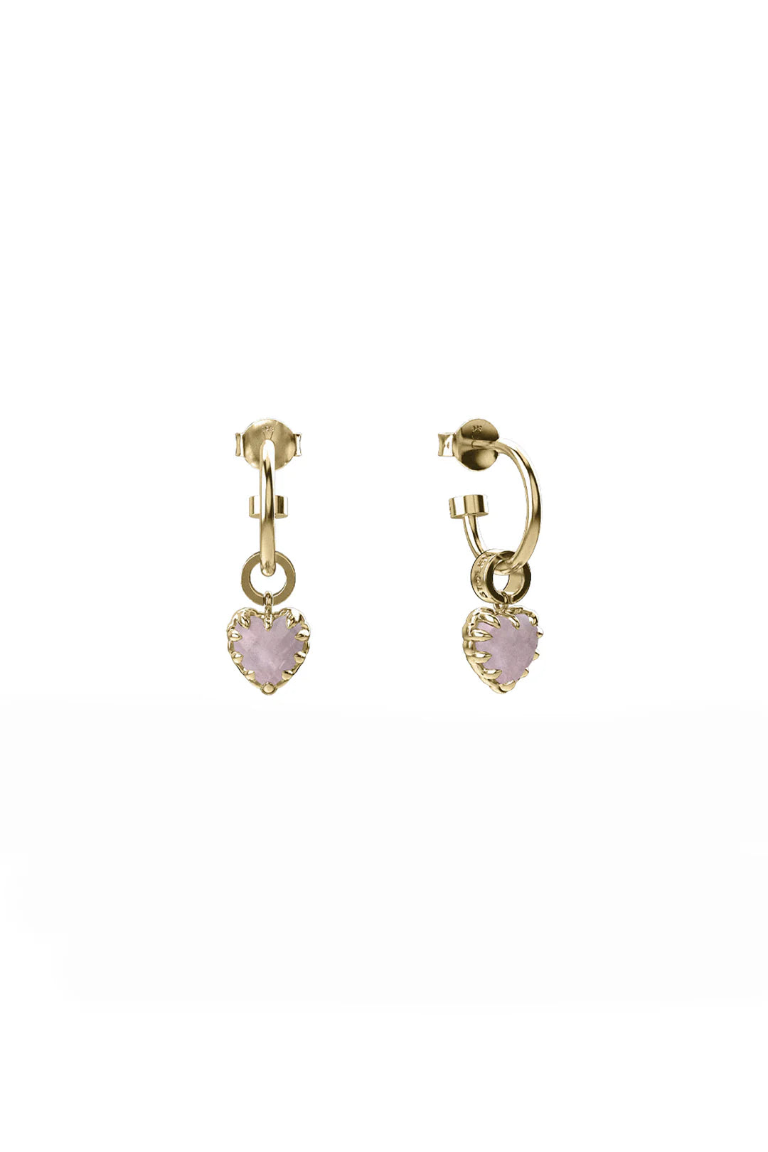 LOVE ANCHOR EARRINGS ROSE QUARTZ