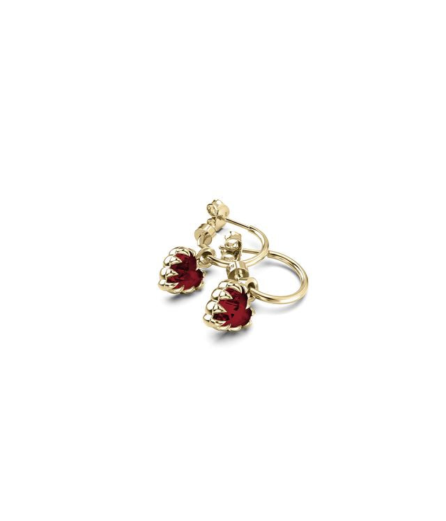 LOVE CLAW ANCHOR EARRINGS GARNET