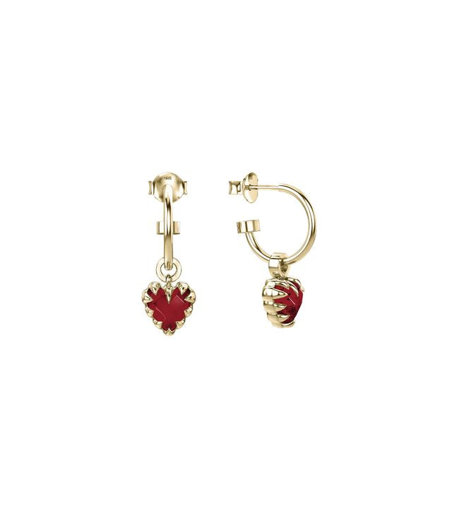 LOVE CLAW ANCHOR EARRINGS GARNET