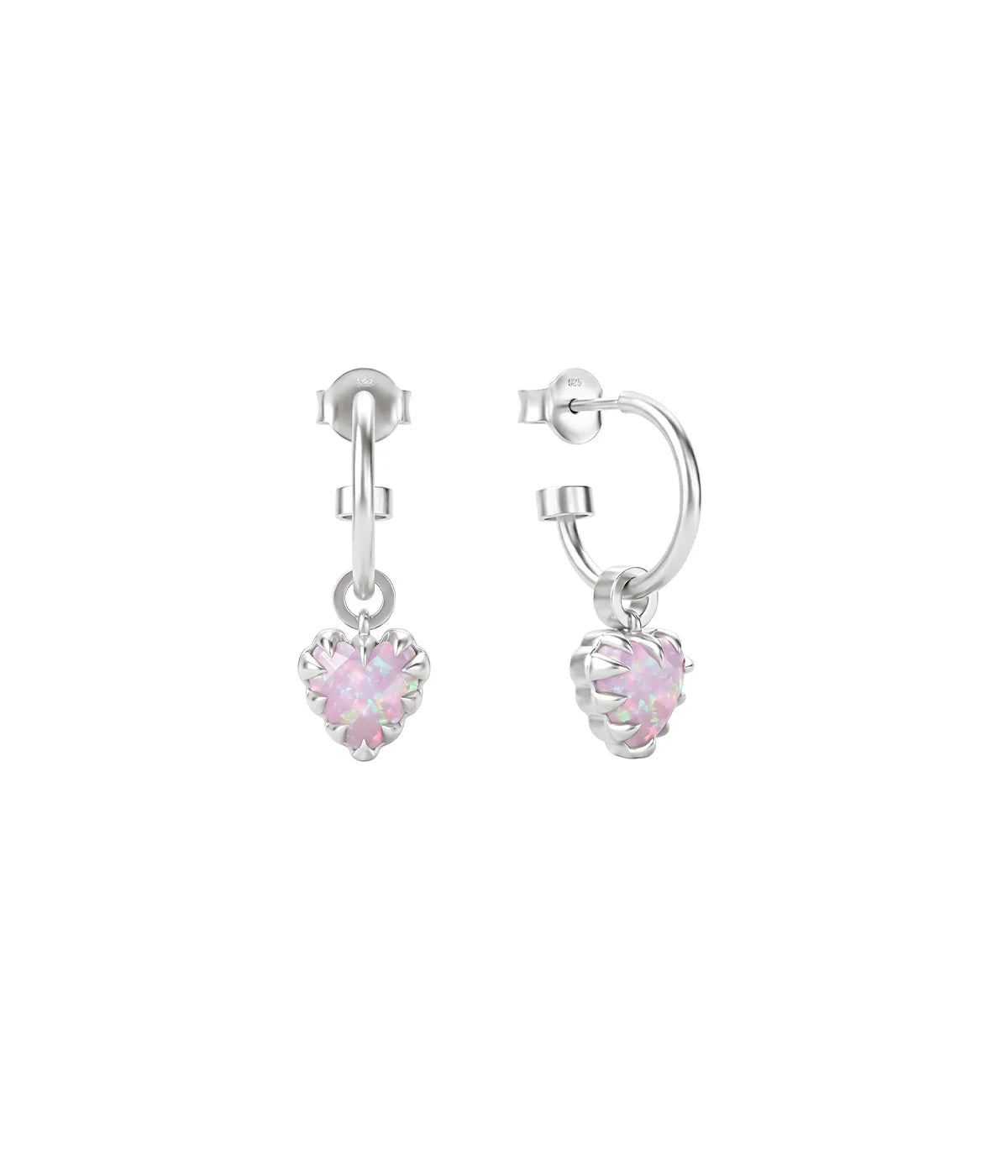 LOVE CLAW ANCHOR EARRINGS PINK BELLO OPAL