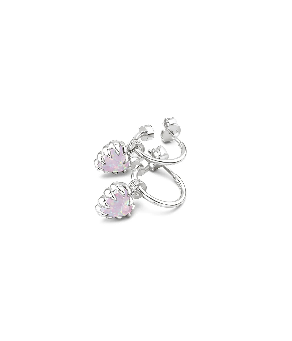 LOVE CLAW ANCHOR EARRINGS PINK BELLO OPAL