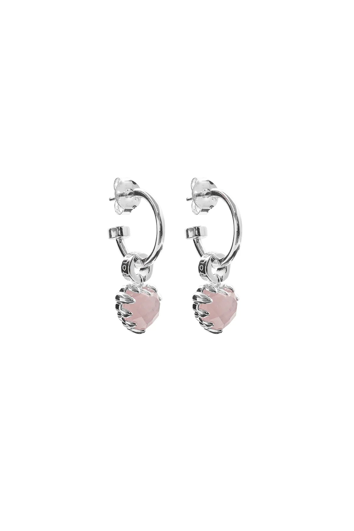 LOVE ANCHOR EARRINGS ROSE QUARTZ