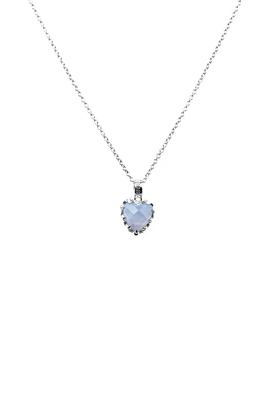 LOVE CLAW NECKLACE BLUE LACE AGATE