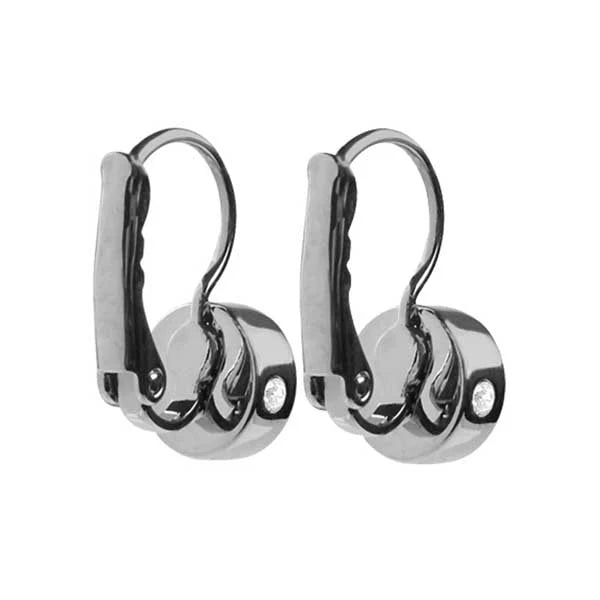 MADU SHINY SILVER LIGHT SAPPHIRE EARRINGS