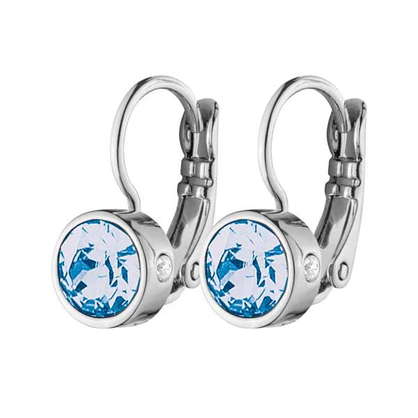MADU SHINY SILVER LIGHT SAPPHIRE EARRINGS