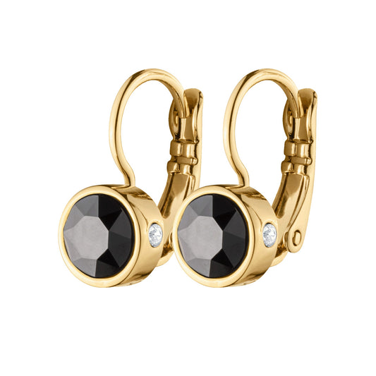 MADU SHINY GOLD BLACK EARRINGS
