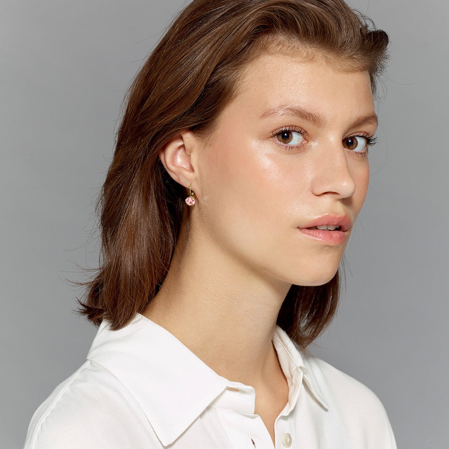 MADU SHINY GOLD VINTAGE ROSE EARRINGS