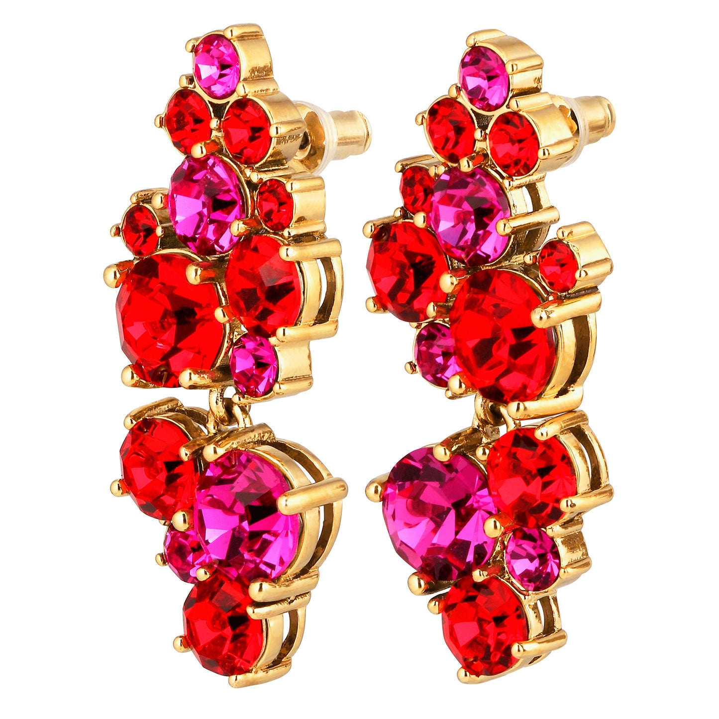 MARIGOLD SHINY GOLD RED MIX EARRINGS